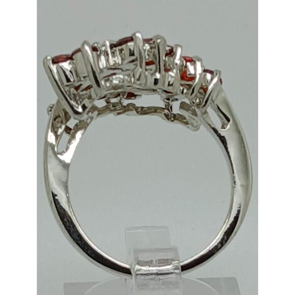 3.8CT Vintage Gold Plated Orange Sim Diamond CZ Cocktail Statement Ring Size 7 - Picture 7 of 10